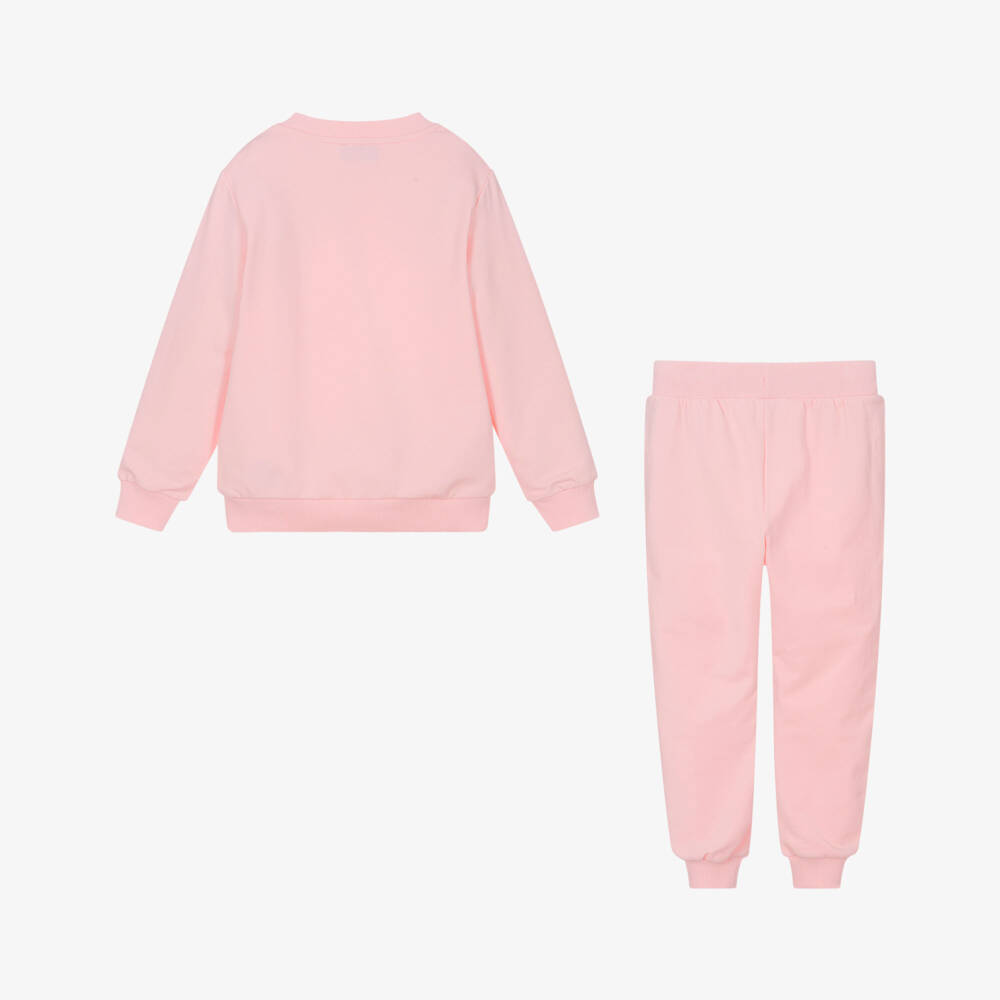 Moschino-بدلة رياضية قطن لون زهري للبنات | Childrensalon