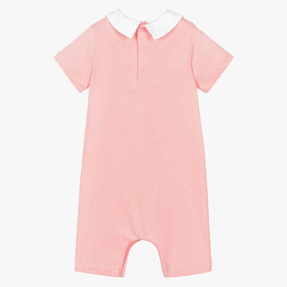 Moschino-Girls Pink Cotton Shortie with Moschino Teddy Bear Motif | Childrensalon