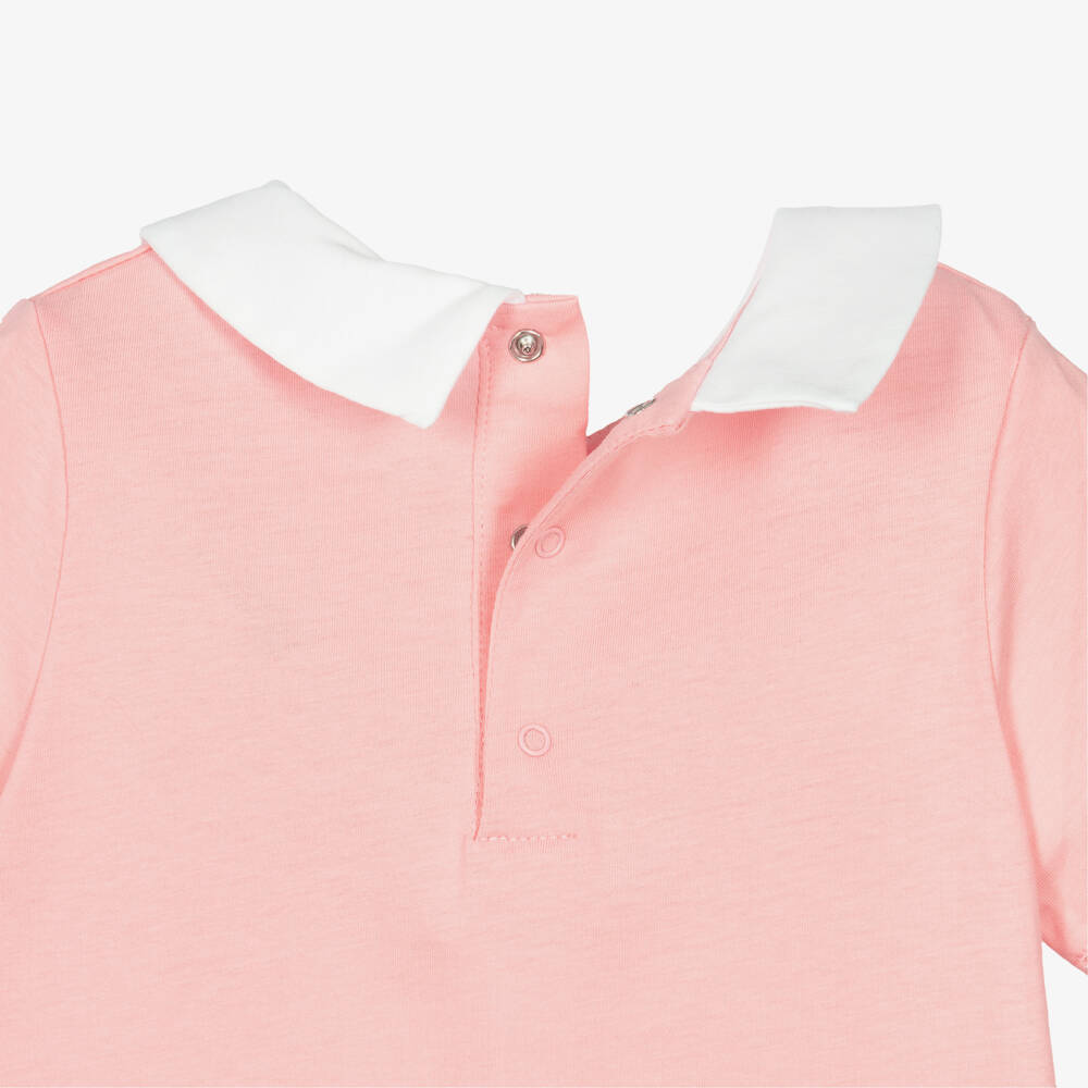 Moschino-Girls Pink Cotton Shortie with Moschino Teddy Bear Motif | Childrensalon