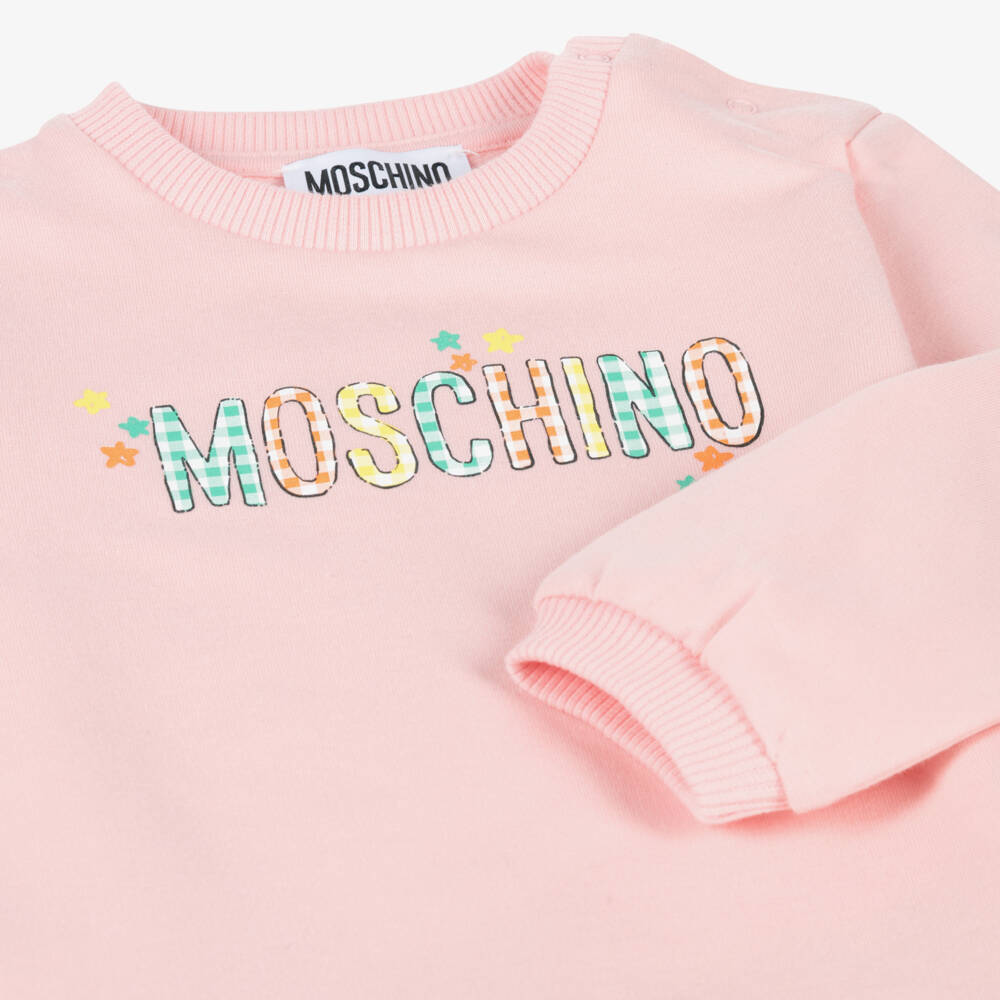 Baby Girl Moschino Jumper Moschino Baby Girls Pink Cotton