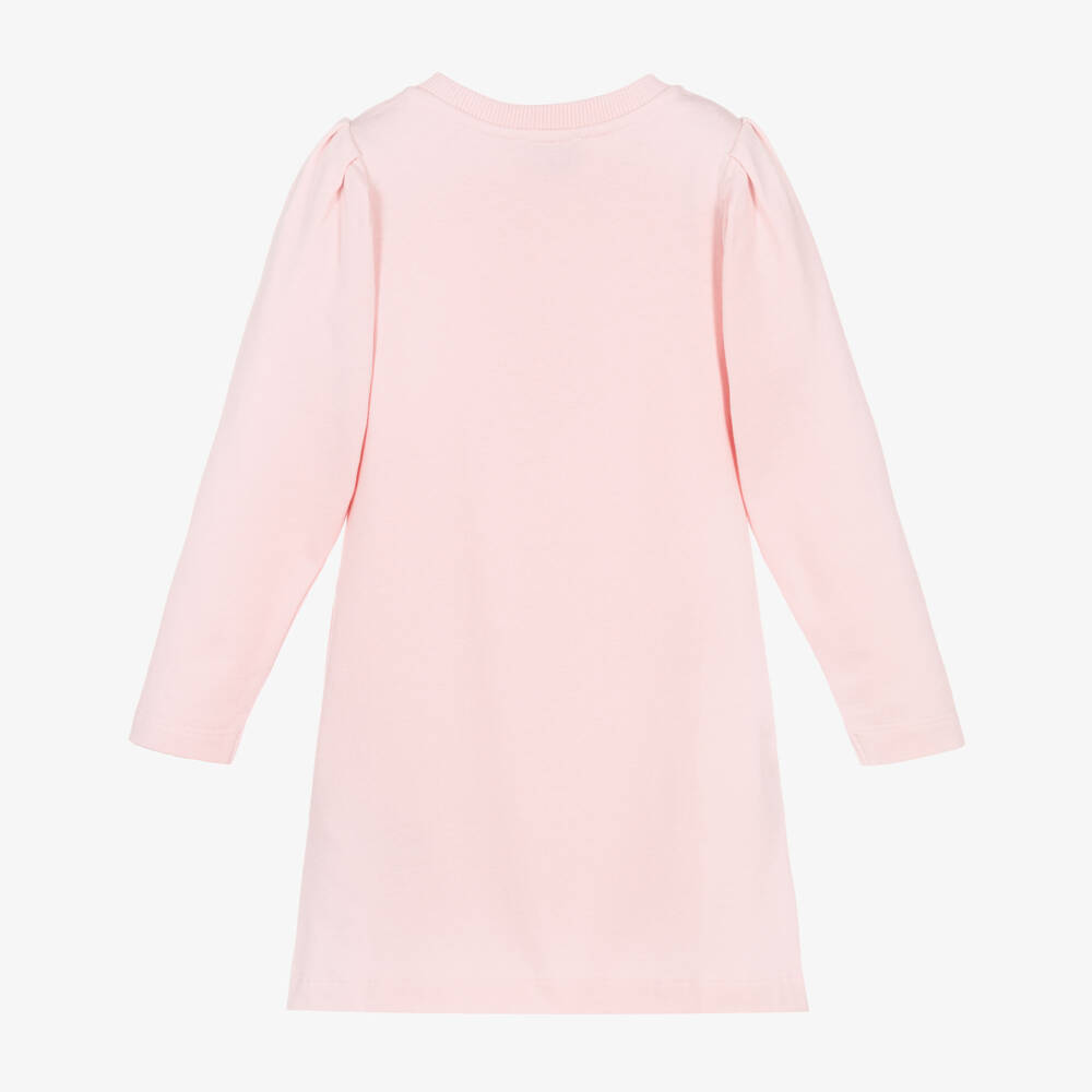 Moschino-فستان قطن بطبعة الدب تيدي لون زهري | Childrensalon