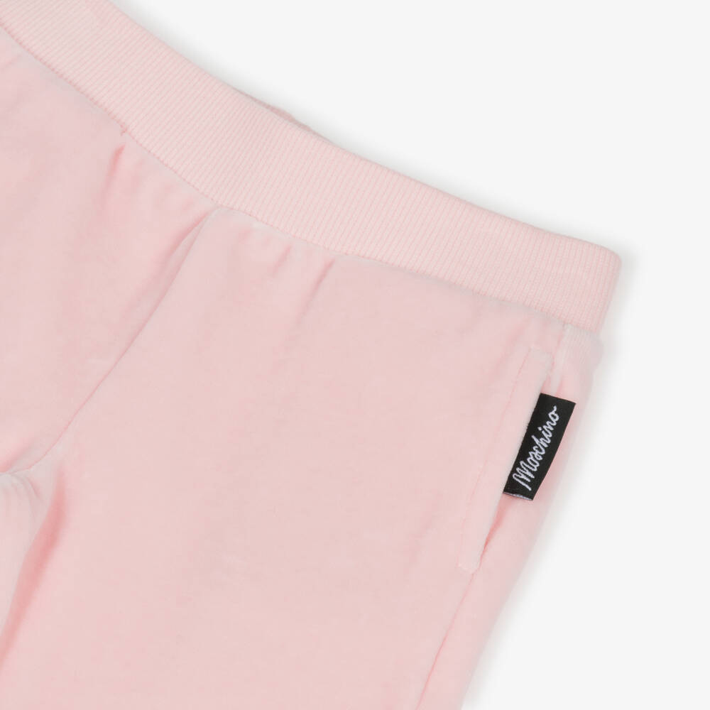 Moschino-Спортивный костюм розовый велюровый для девочек | Childrensalon