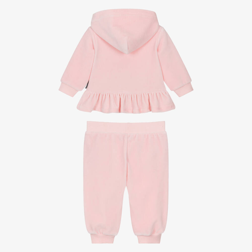 Moschino-Спортивный костюм розовый велюровый для девочек | Childrensalon