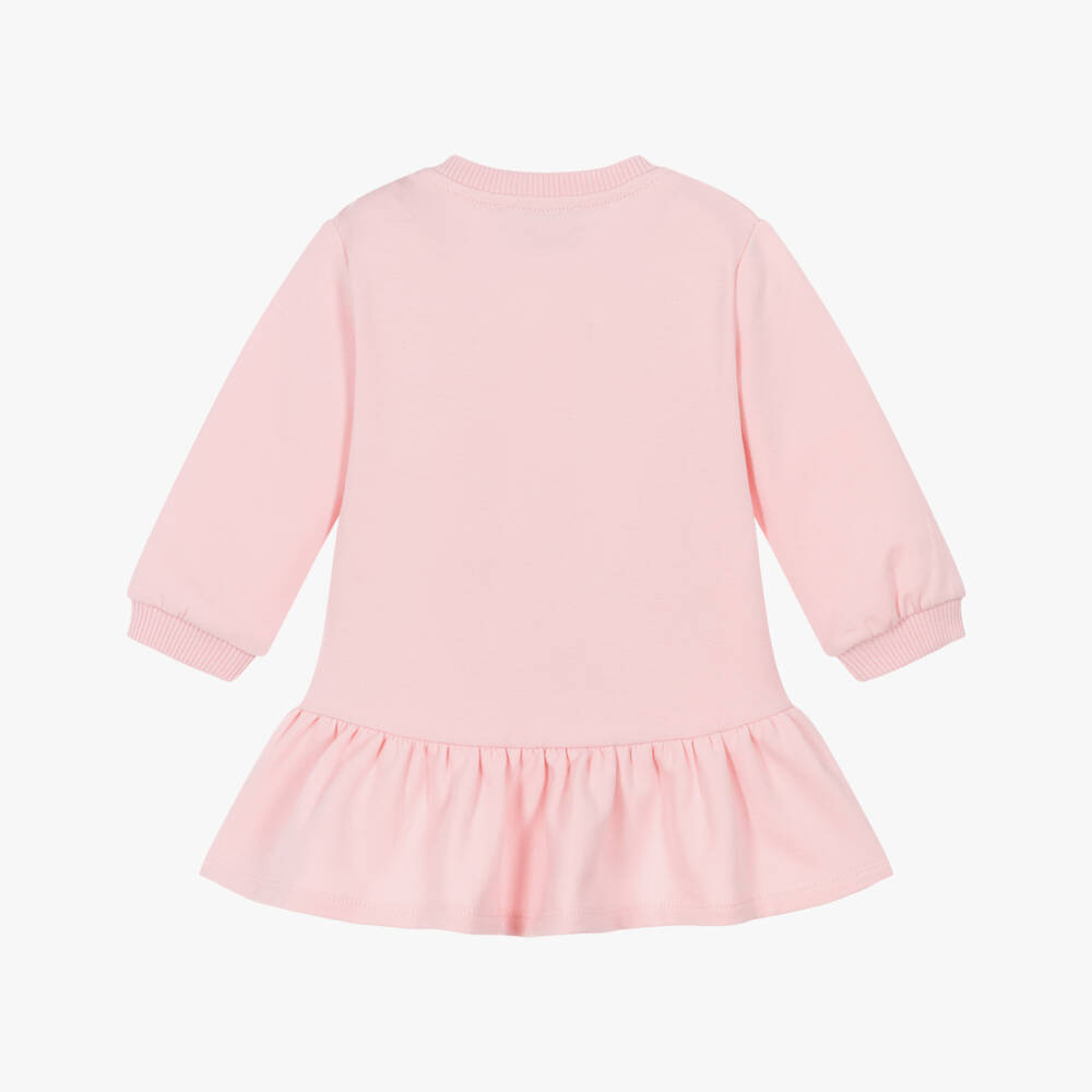 Moschino-Girls Pink Jersey Dress with Moschino Teddy Bear | Childrensalon