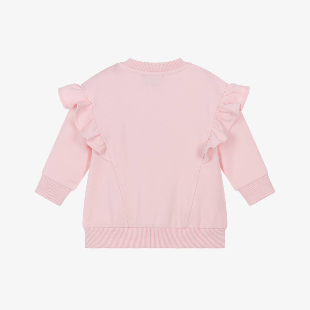 Moschino-Girls Pink Jersey Sweatshirt with Moschino Teddy Bear | Childrensalon