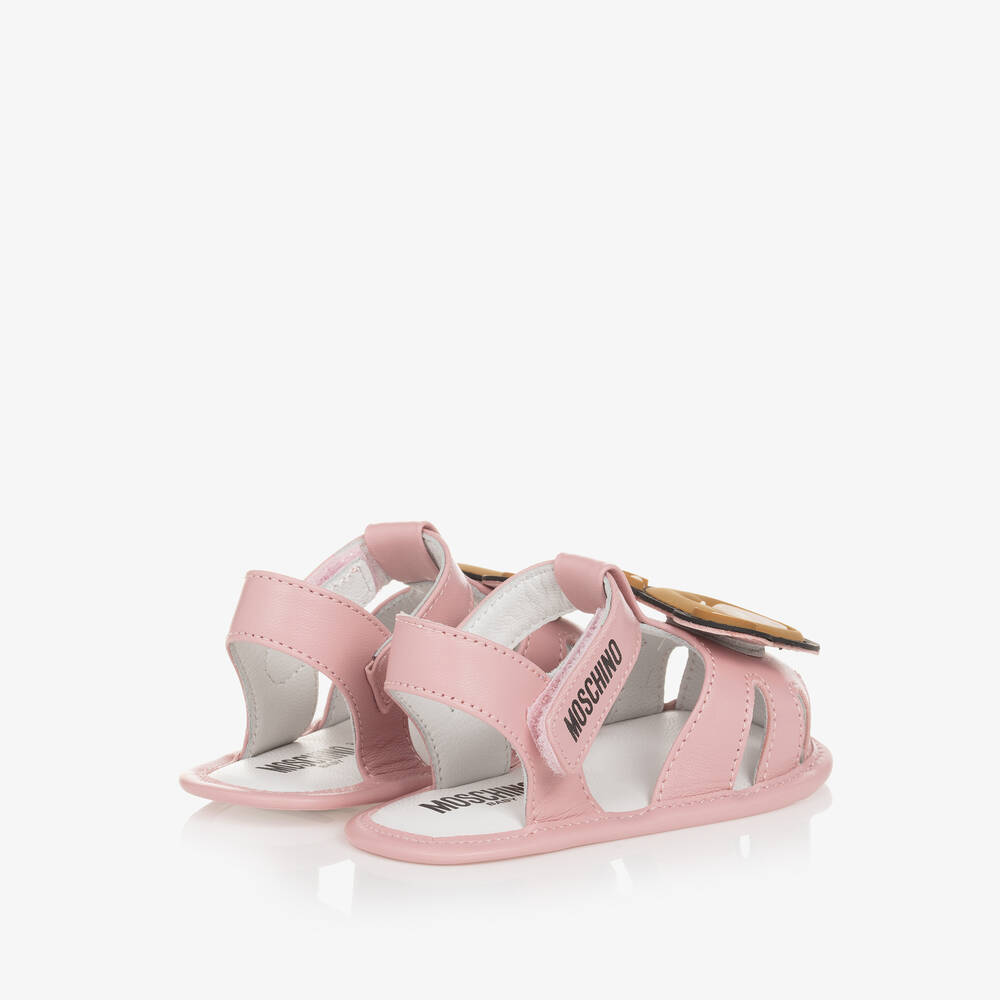 Moschino Baby - Girls Pink Leather Pre-Walker Sandals