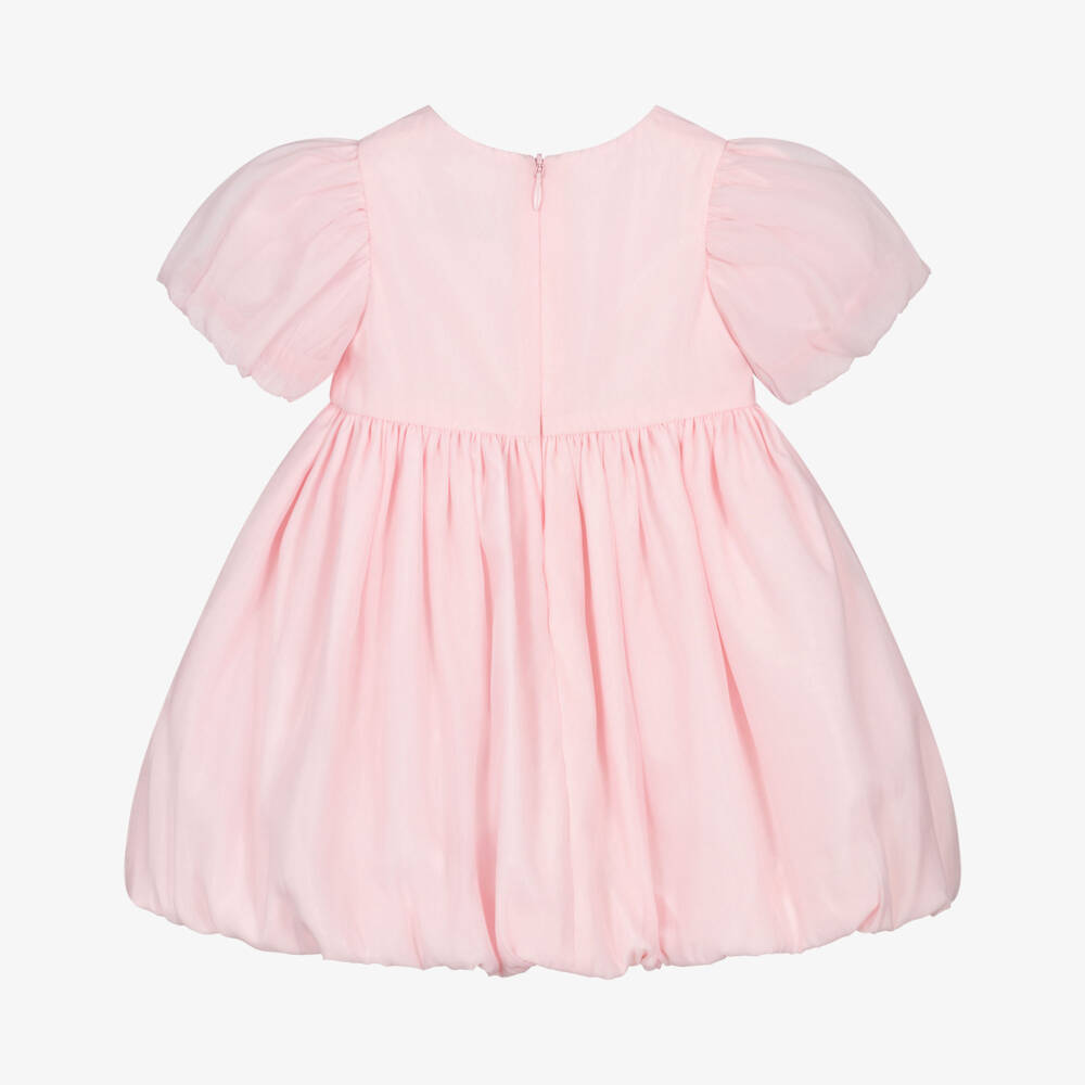 Moschino-Girls Pink Organza Bubble Hem Dress | Childrensalon