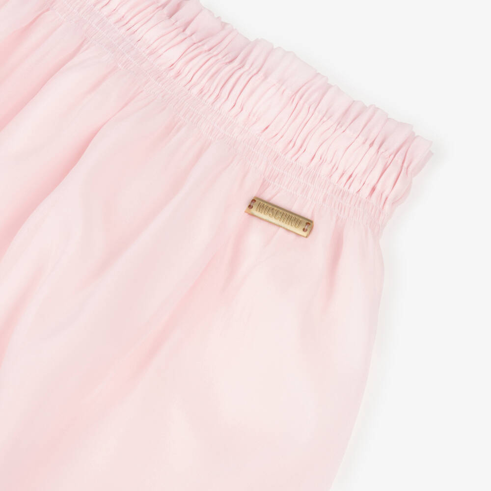 Moschino-Girls Pink Tulle Bubble Hem Skirt Set | Childrensalon
