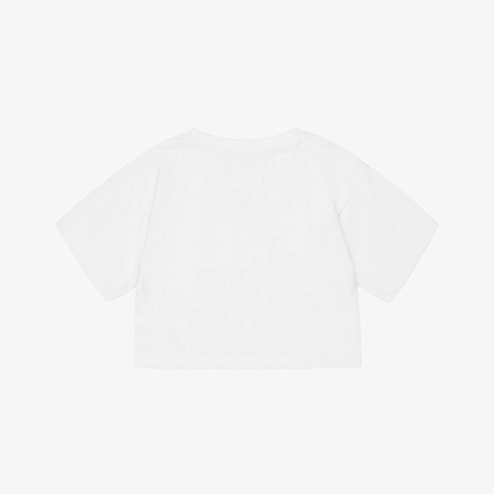 Moschino-Girls White Cotton Cherries T-Shirt | Childrensalon