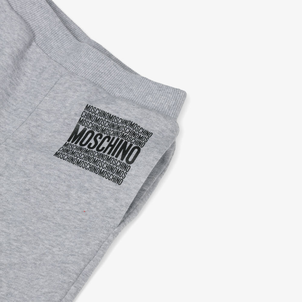 Moschino-Grey Graphic Cotton Tracksuit | Childrensalon