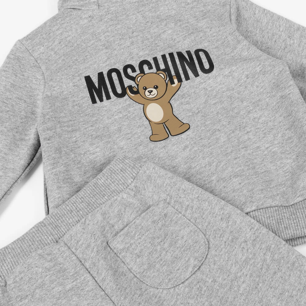 Moschino-بدلة رياضية بشعار دب تيدي لون رمادي للأطفال | Childrensalon
