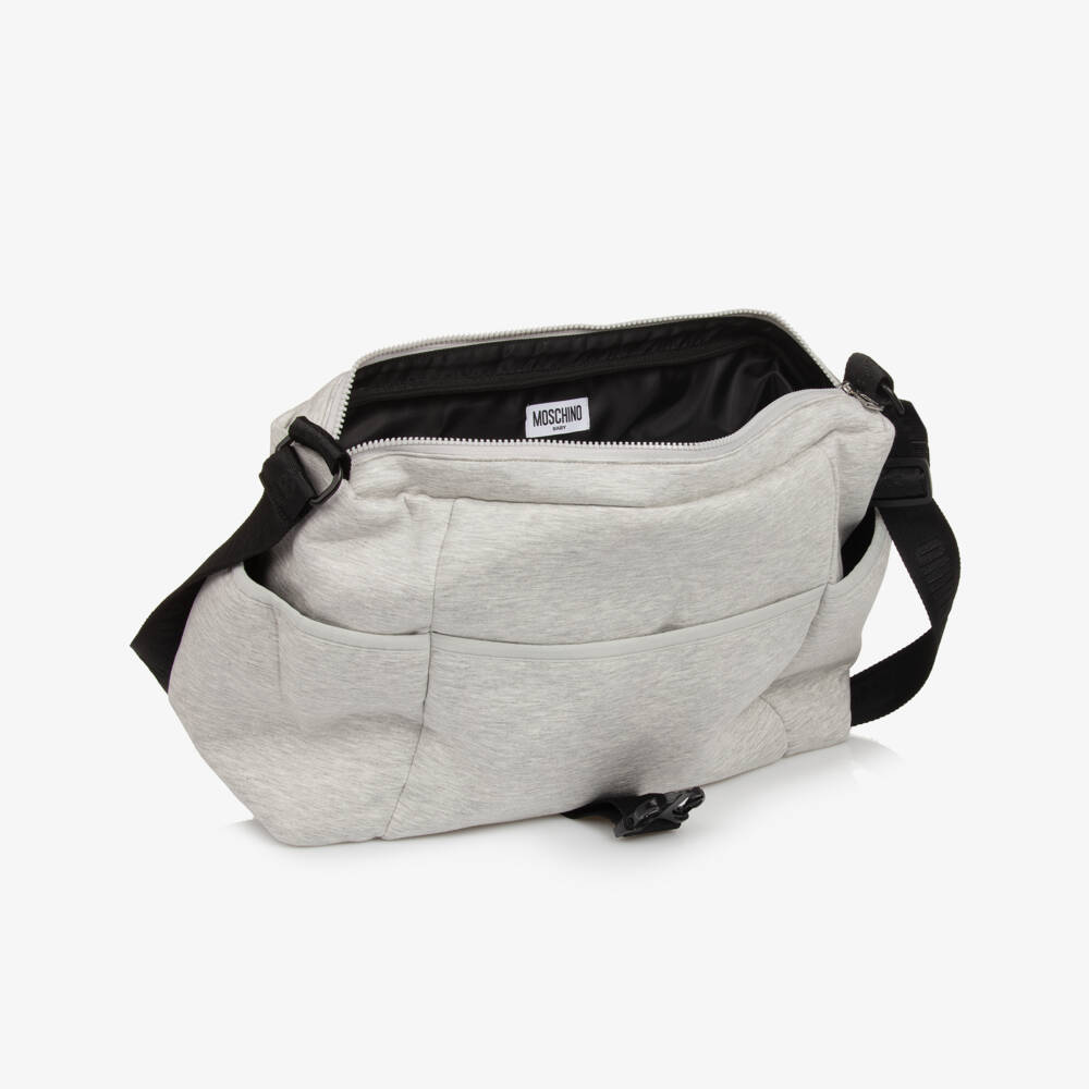 Moschino-Grey Teddy Bear Logo Changing Bag (40cm) | Childrensalon