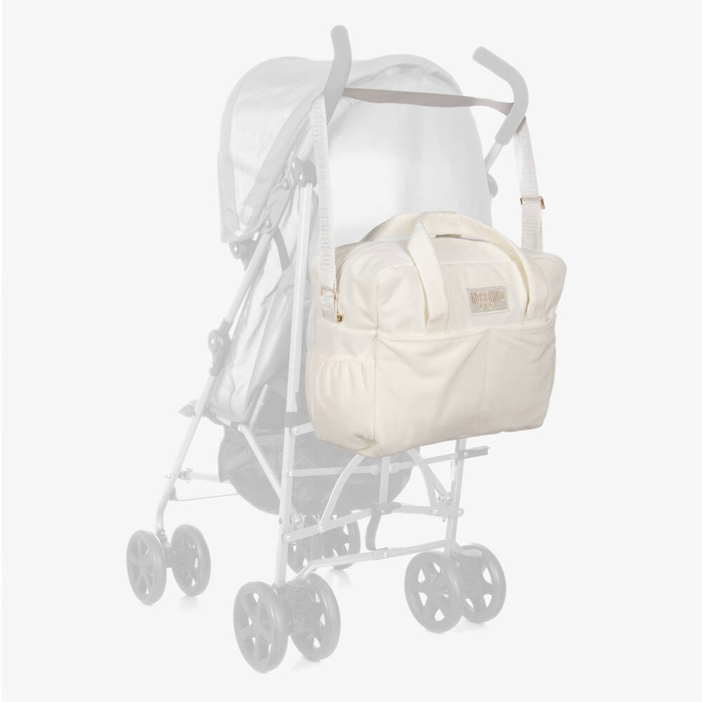 Moschino-Ivory Corduroy Baby Changing Bag (50cm) | Childrensalon