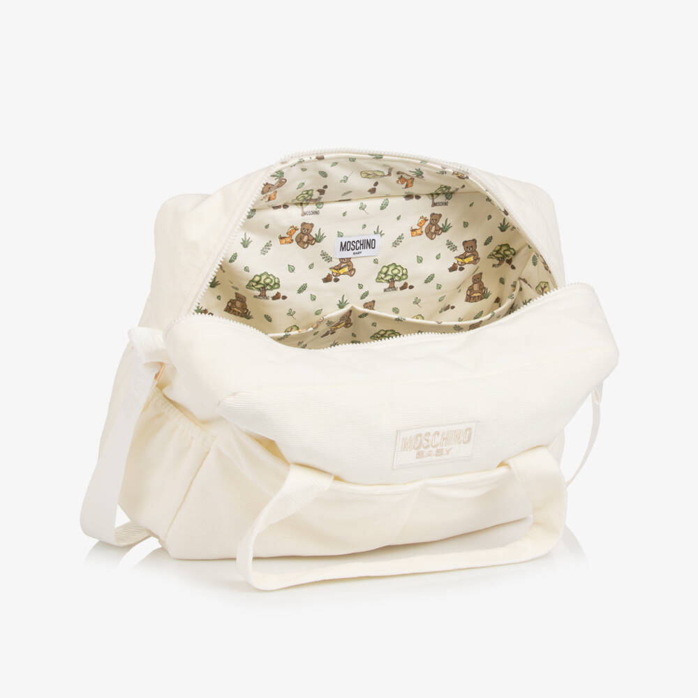 Moschino-Ivory Corduroy Baby Changing Bag (50cm) | Childrensalon