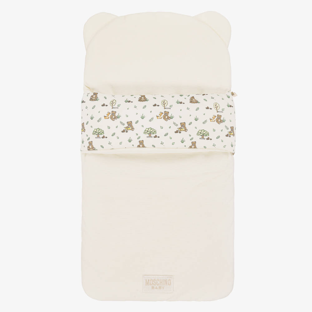 Moschino-Ivory Corduroy Nest with Forest Themed Print (80cm) | Childrensalon