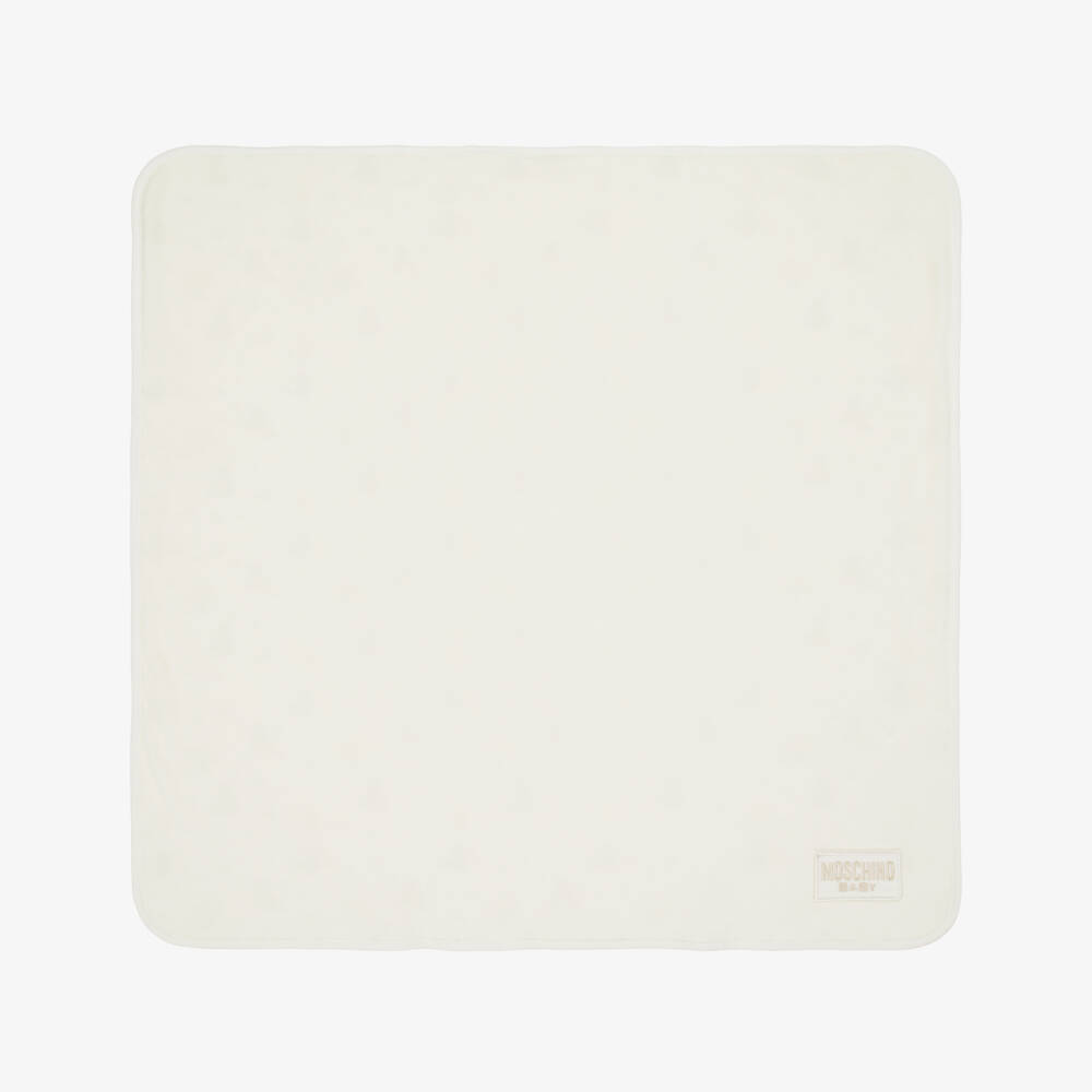 Moschino-Одеяло кремовое хлопковое двустороннее (70см) | Childrensalon
