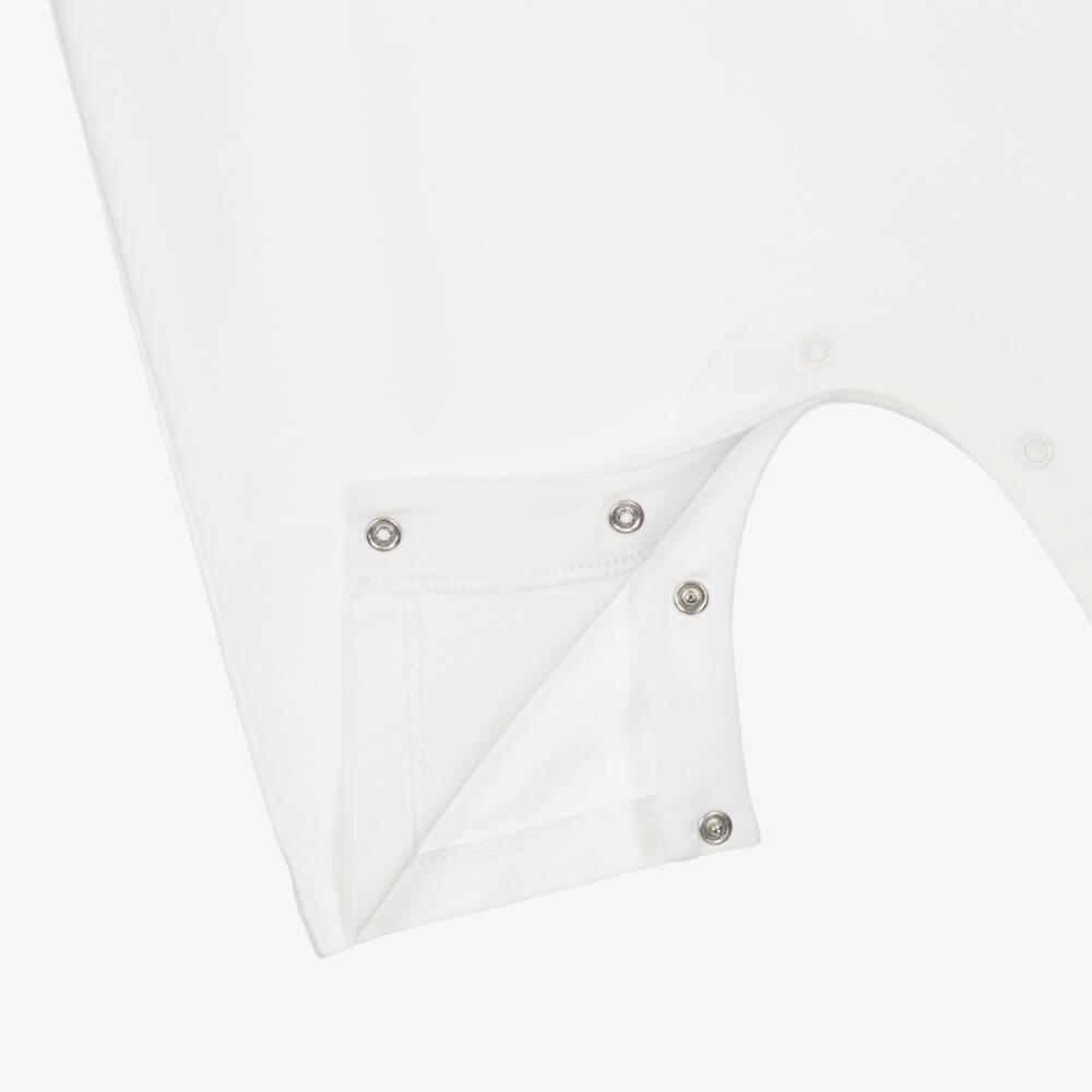 Moschino-Ivory Cotton Shortie with Playful Teddy Bear Logo Print | Childrensalon