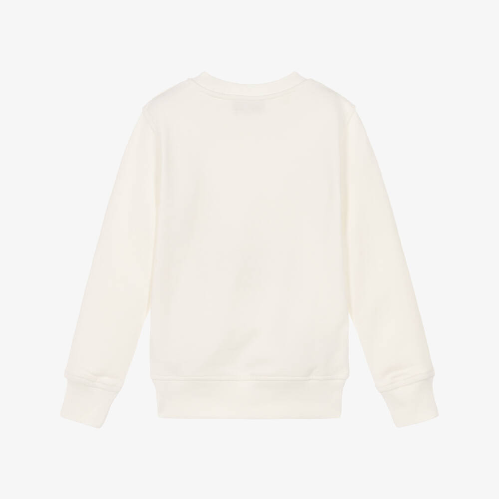 Moschino-سويتشيرت بطبعة دب تيدي قطن لون عاجي | Childrensalon