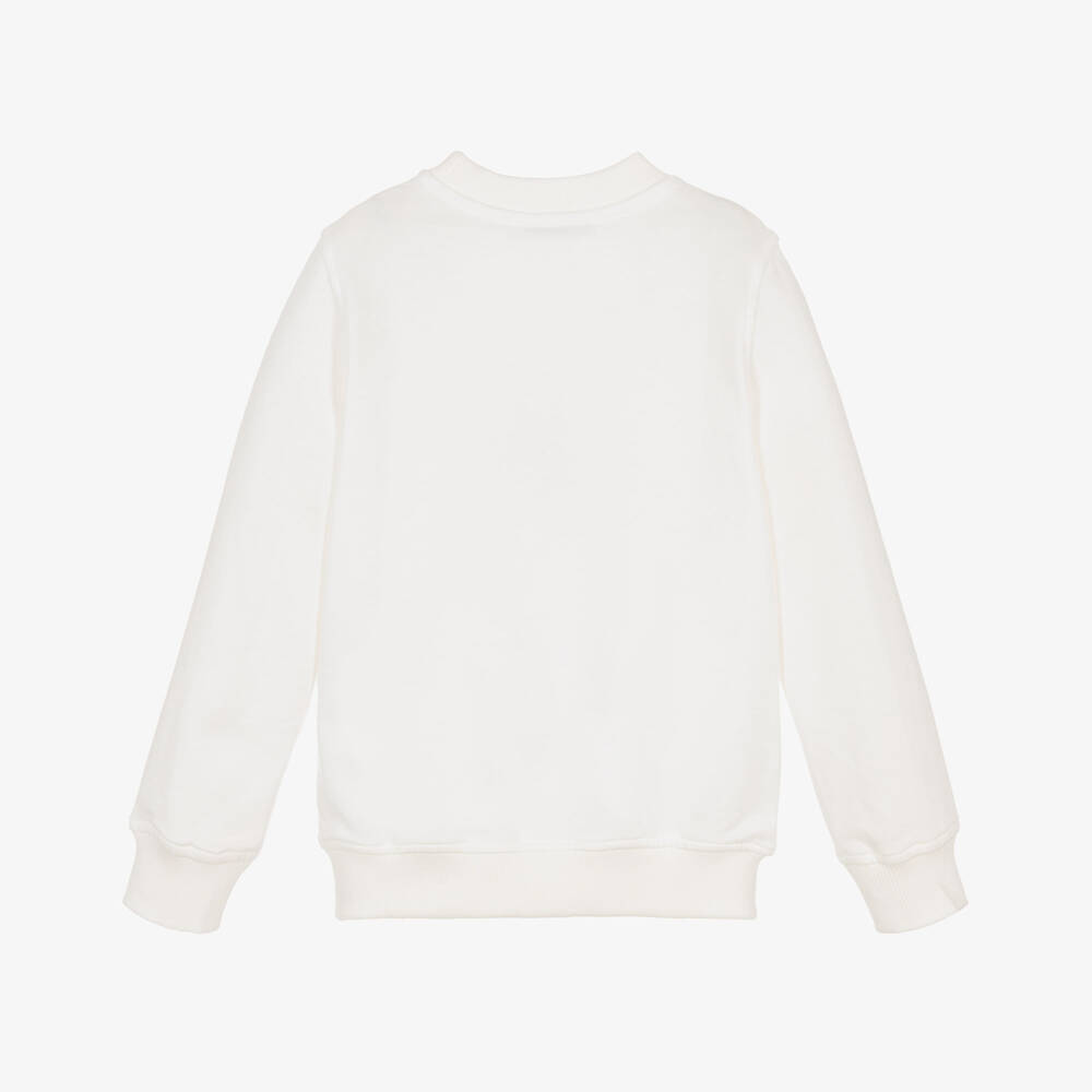 Moschino-Свитшот кремовый хлопковый с мишкой Тедди и ярким логотипом | Childrensalon