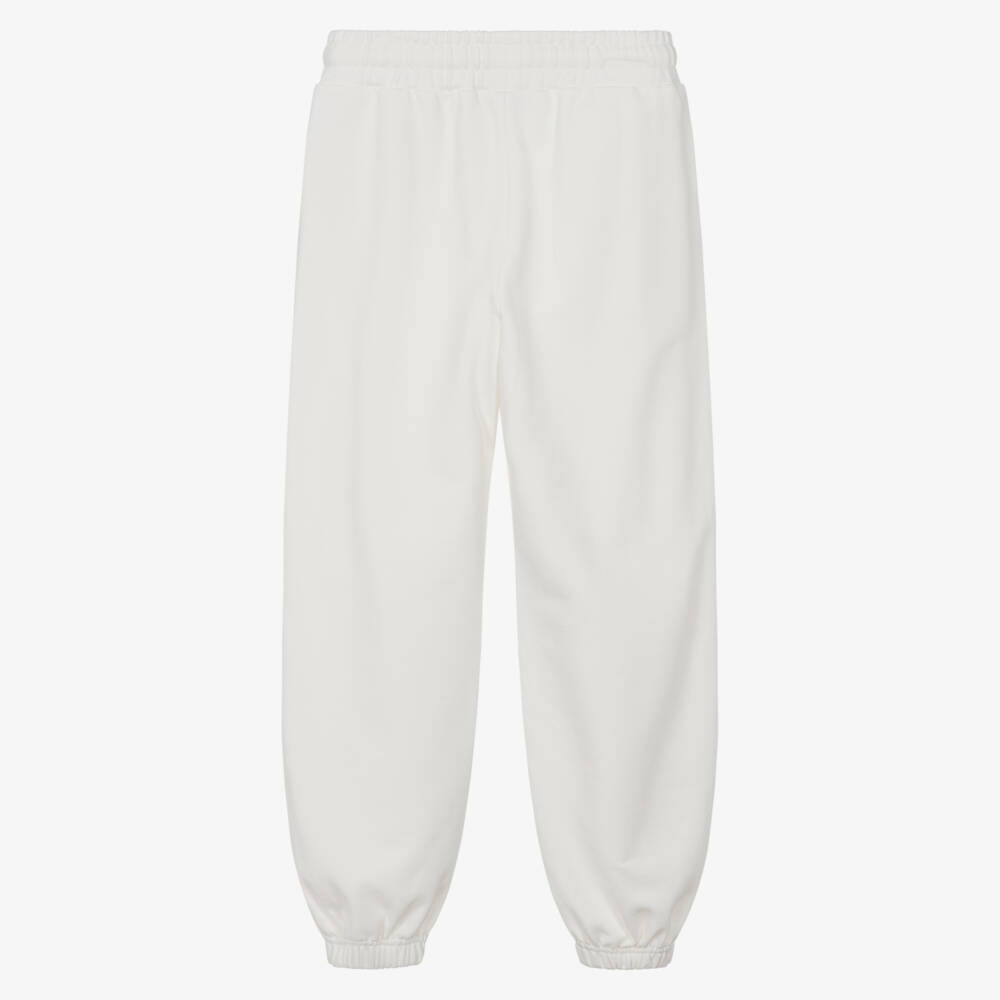 Moschino-Ivory Cotton Triple Logo Joggers | Childrensalon