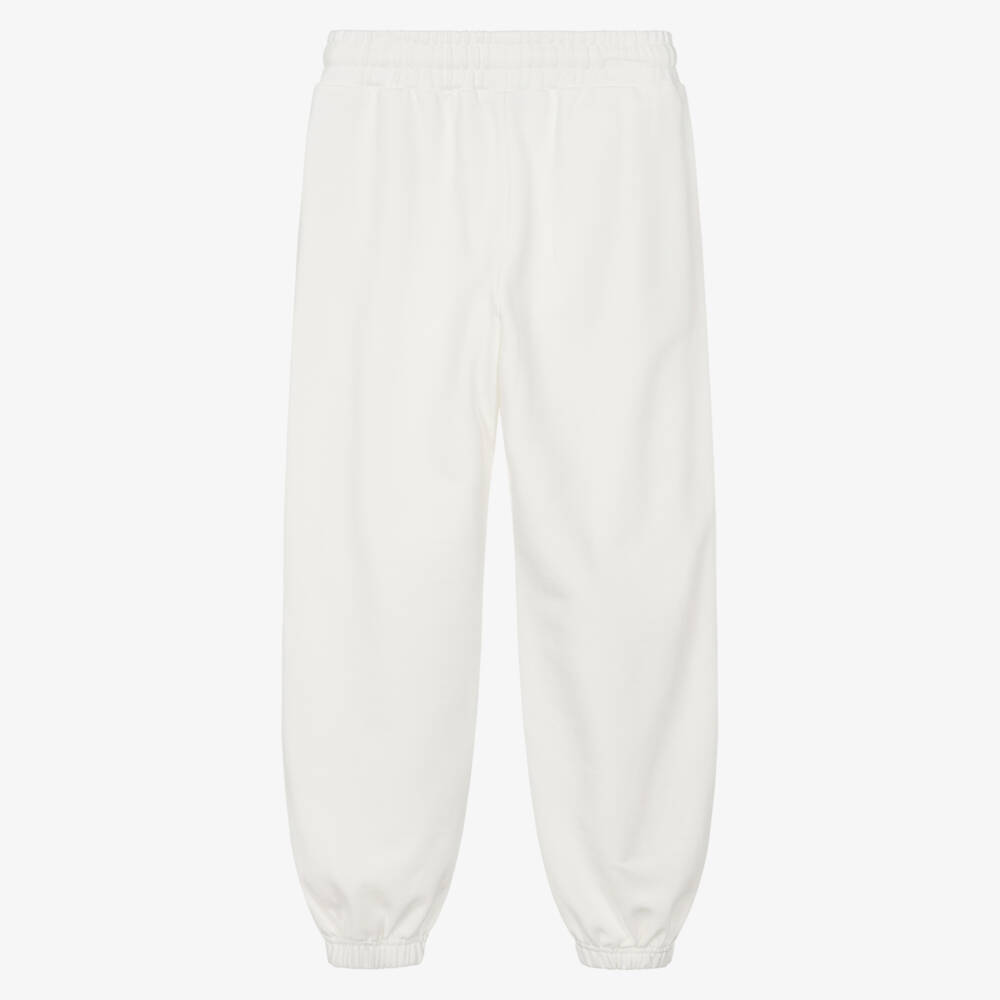 Moschino-Ivory Cotton Triple Logo Joggers | Childrensalon