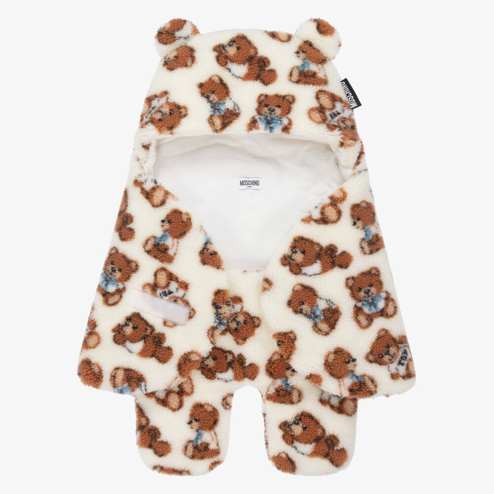 Moschino Baby-Ivory Teddy Fleece Nest (76cm) | Childrensalon