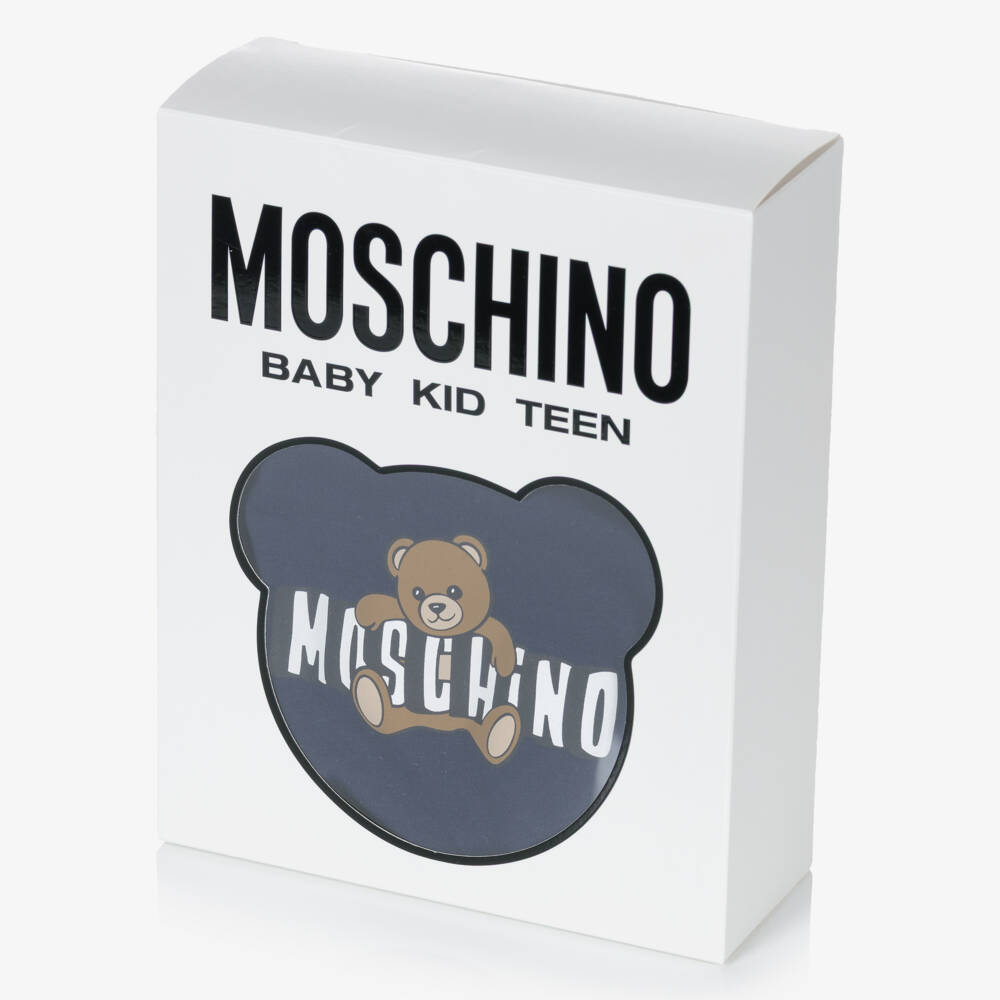 Moschino-Navy Blue Cotton Shortie with Moschino Teddy Bear Motif | Childrensalon