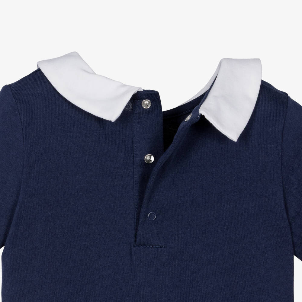 Moschino-Navy Blue Cotton Shortie with Moschino Teddy Bear Motif | Childrensalon