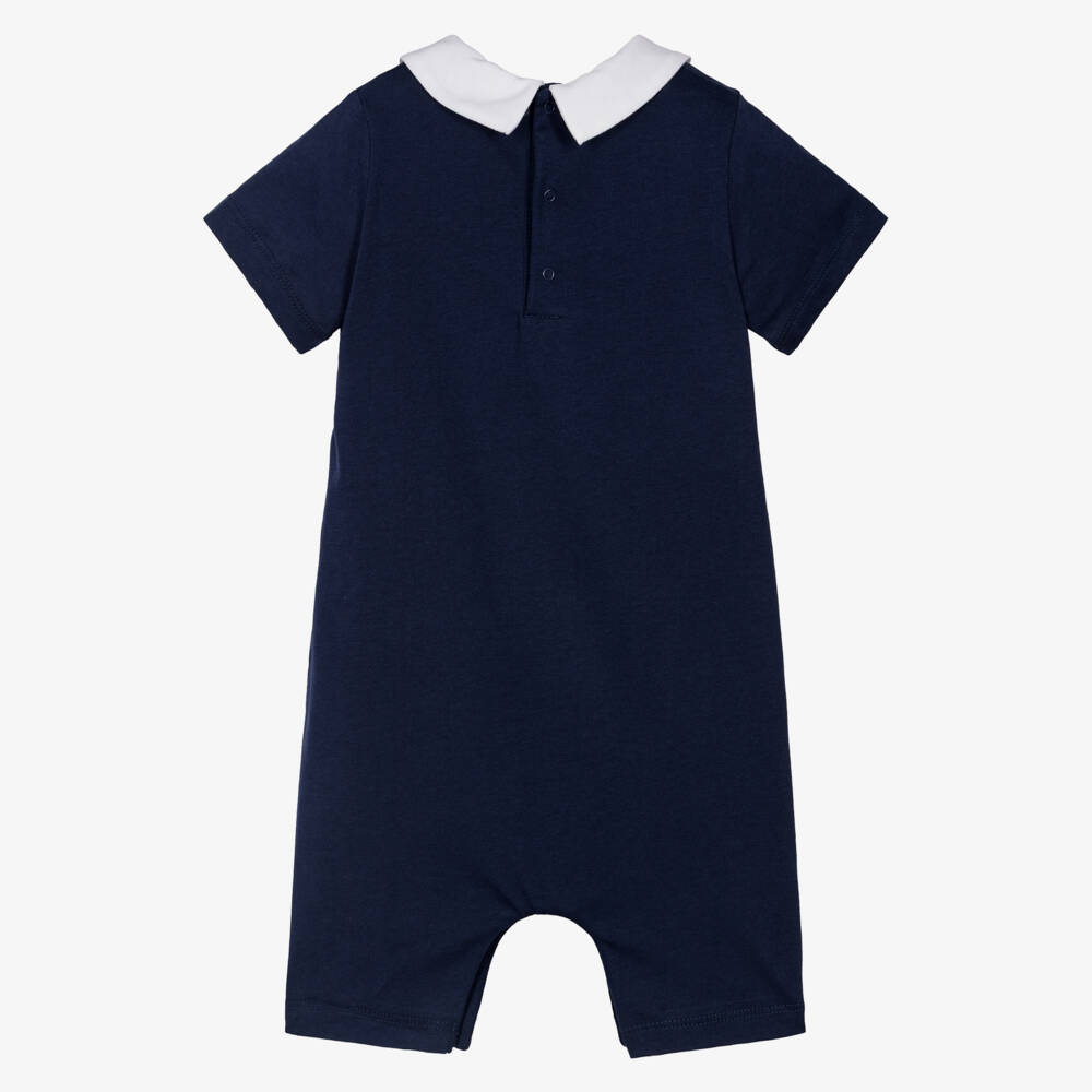 Moschino-Navy Blue Cotton Shortie with Moschino Teddy Bear Motif | Childrensalon