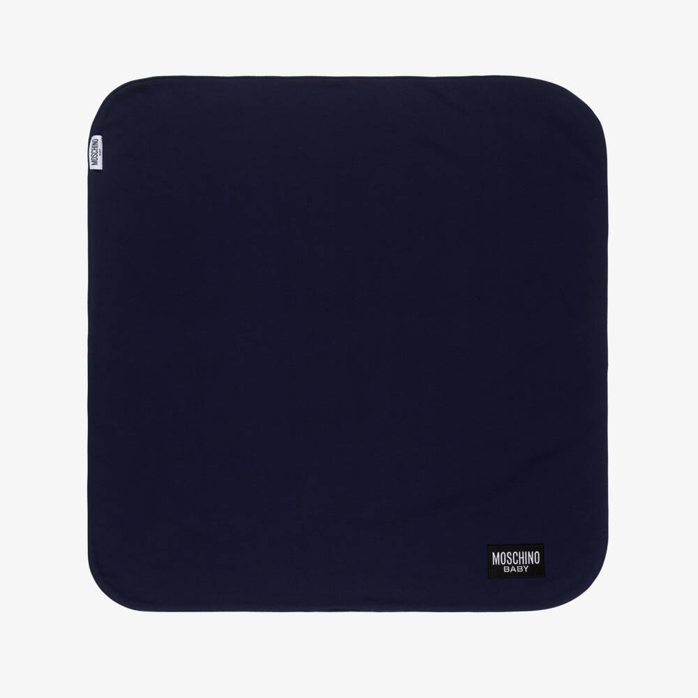 Moschino-بطانية قطن بشعار الدب تيدي لون كحلي للأطفال الرضع (70 سم) | Childrensalon