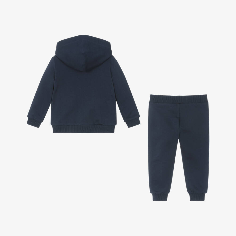Moschino-Navy Blue Cotton Teddy Bear Tracksuit | Childrensalon