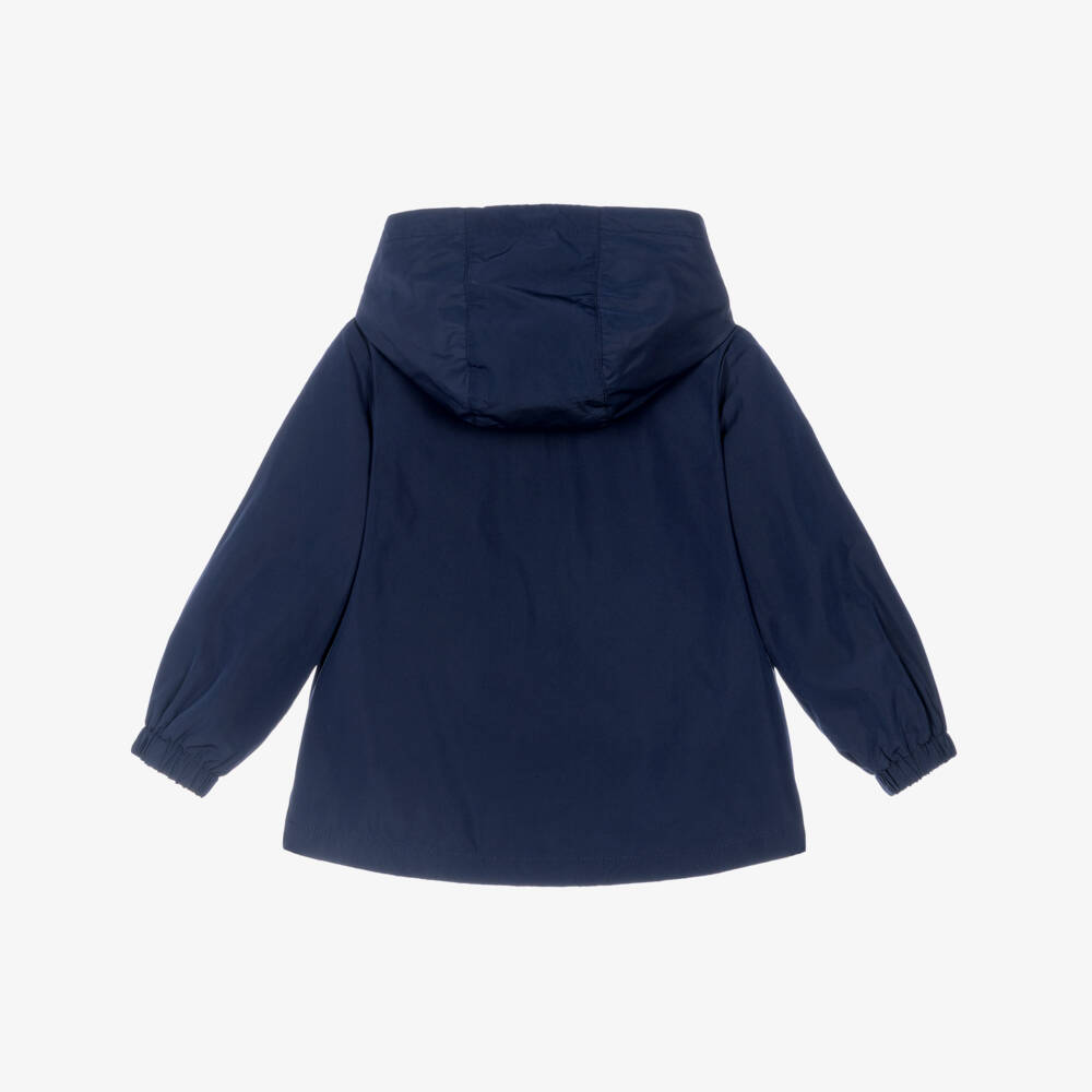 Moschino-Navy Blue Hooded Jacket with Teddy Bear Logo Motif | Childrensalon