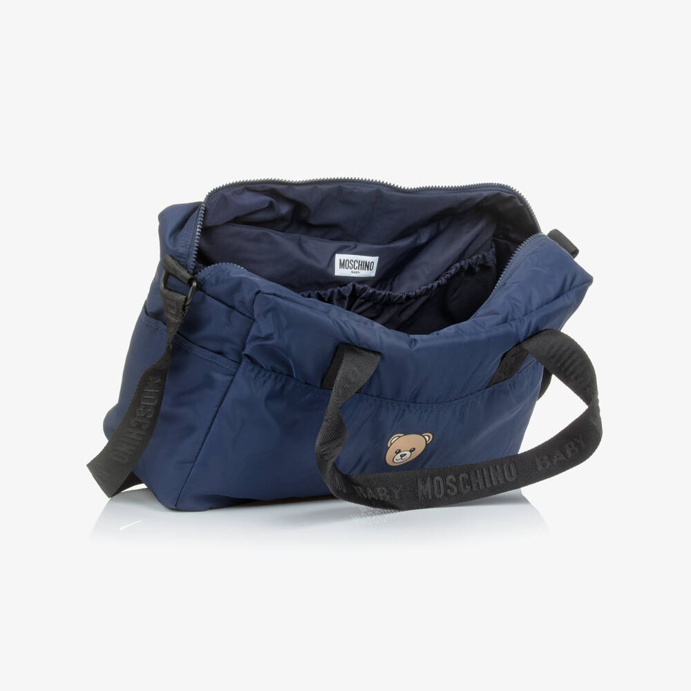 Moschino-Navy Blue Moschino Teddy Bear Changing Bag (40cm) | Childrensalon