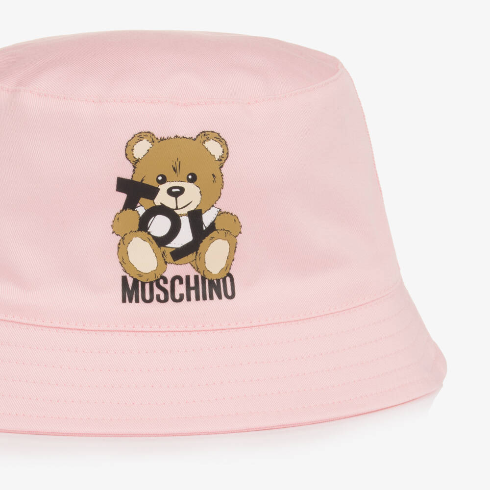 Moschino Girls Logo Bucket Hat in Pink