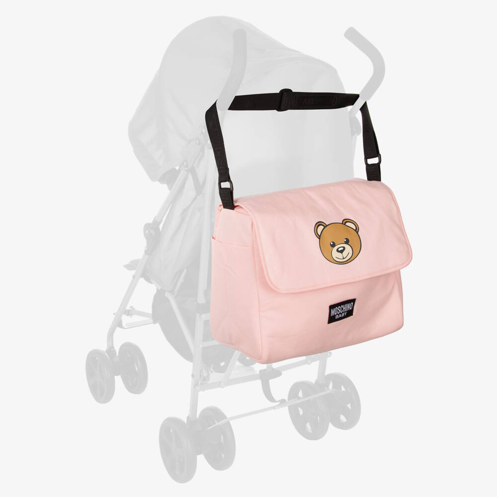 Moschino-Pink Teddy Bear Changing Bag (40cm) | Childrensalon