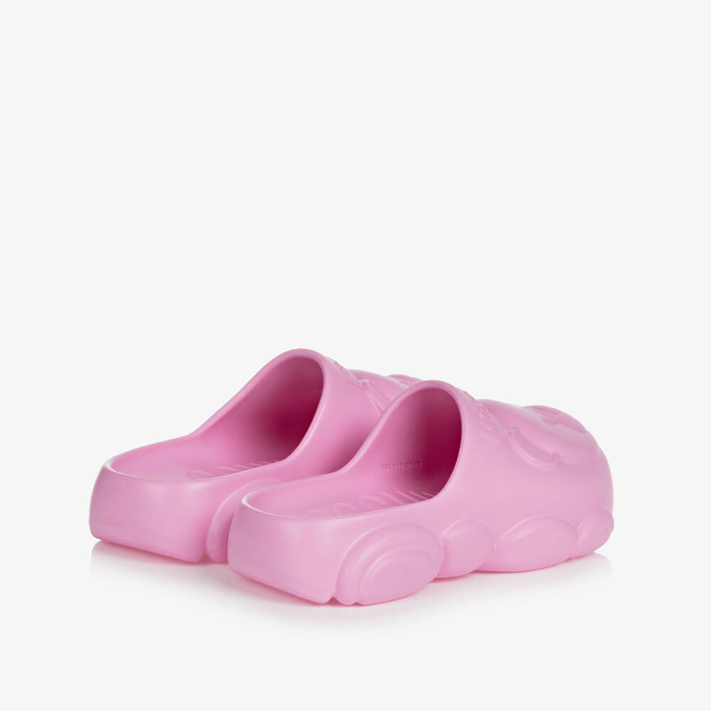 Moschino-Pink Teddy Bear Clogs | Childrensalon