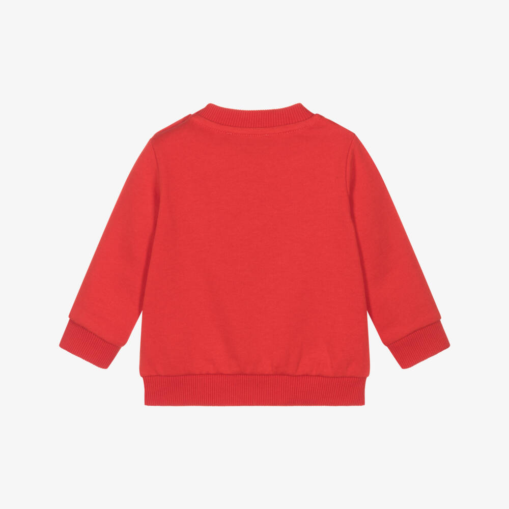 Moschino-سويتشيرت بطبعة دب عيد الميلاد قطن لون أحمر | Childrensalon