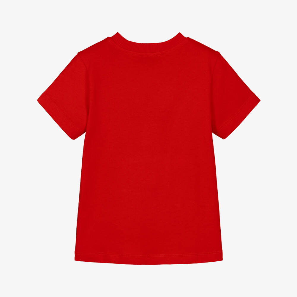 Moschino-Red Cotton Jersey Moschino Bear T-Shirt | Childrensalon