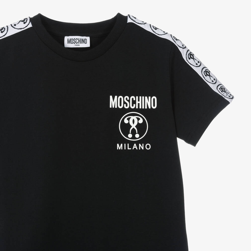 Moschino Kid-Teen-تيشيرت تينز قطن جيرسي لون أسود | Childrensalon