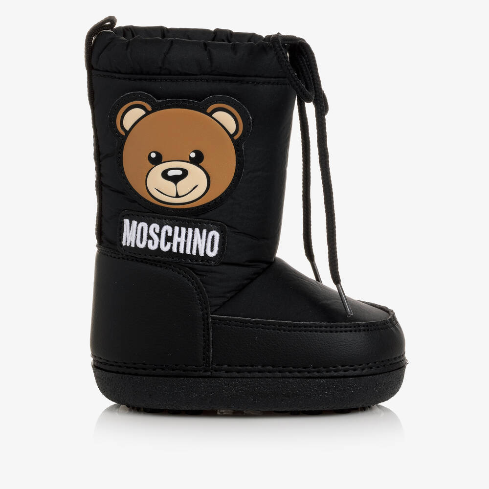 Moschino Kid-Teen-Teen Black Teddy Bear Snow Boots | Childrensalon
