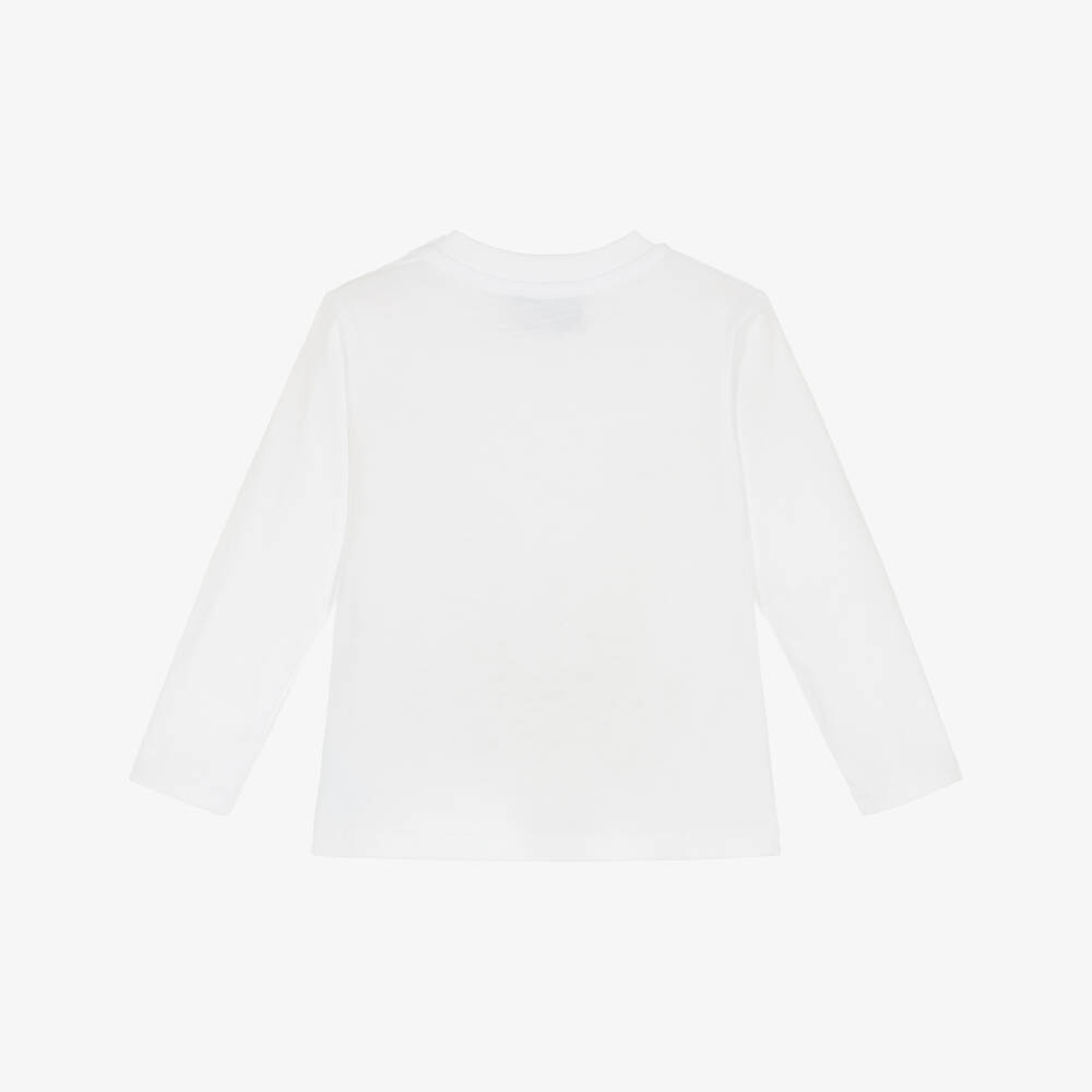 Moschino-White Cotton Pencil Logo Top | Childrensalon