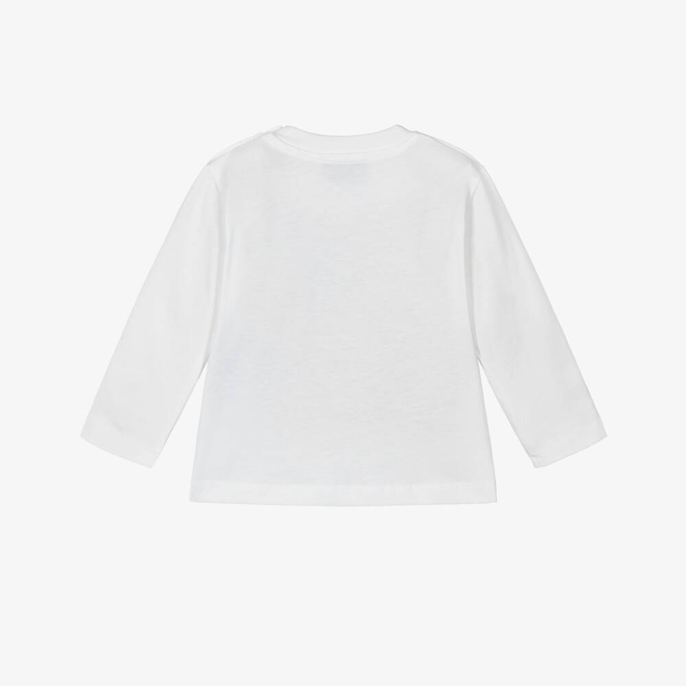 Moschino-White Cotton Teddy Bear Top | Childrensalon