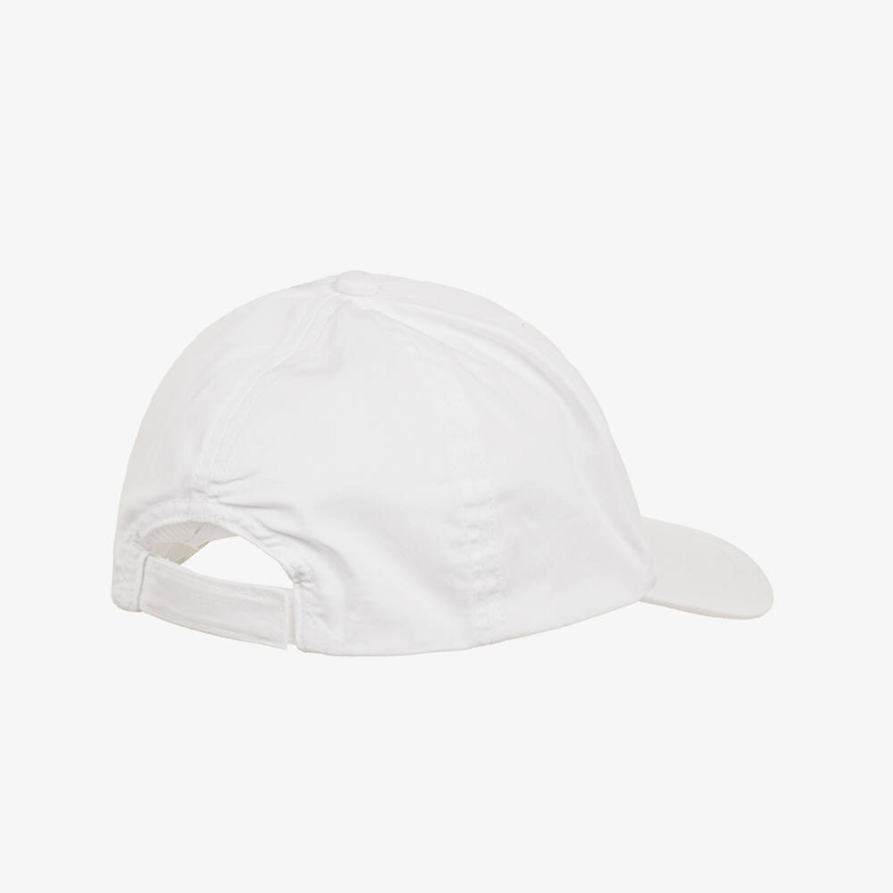 Moschino-White Repeat Logo Cotton Twill Cap | Childrensalon