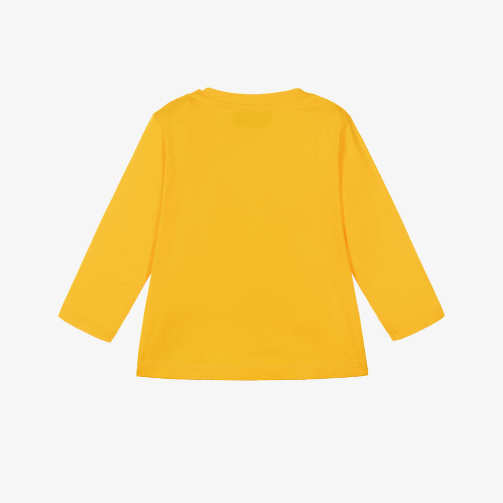 Moschino-Yellow Cotton Top with Popcorn Graphic | Childrensalon