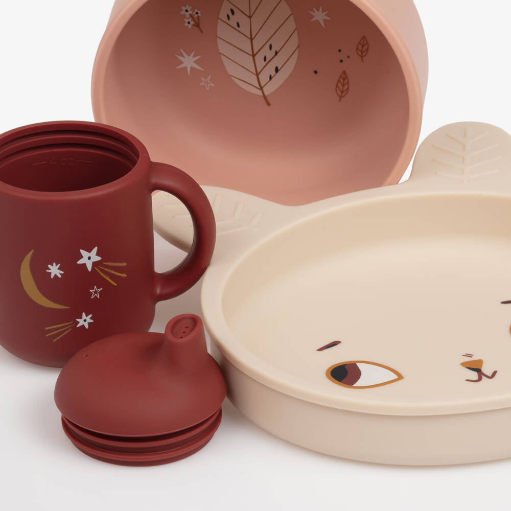 Moulin Roty-Beige & Pink Tableware Set (Set of 3) | Childrensalon