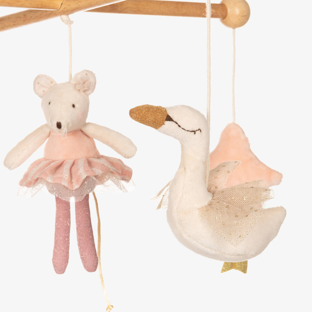 Moulin Roty-Musical Ballerina Mouse & Swan Mobile (65cm) | Childrensalon