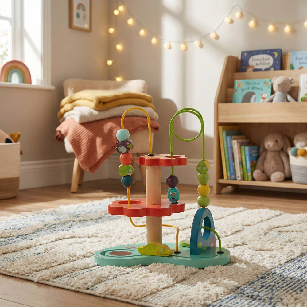 Moulin Roty-Wooden Jungle Bead Activity Toy (23cm) | Childrensalon