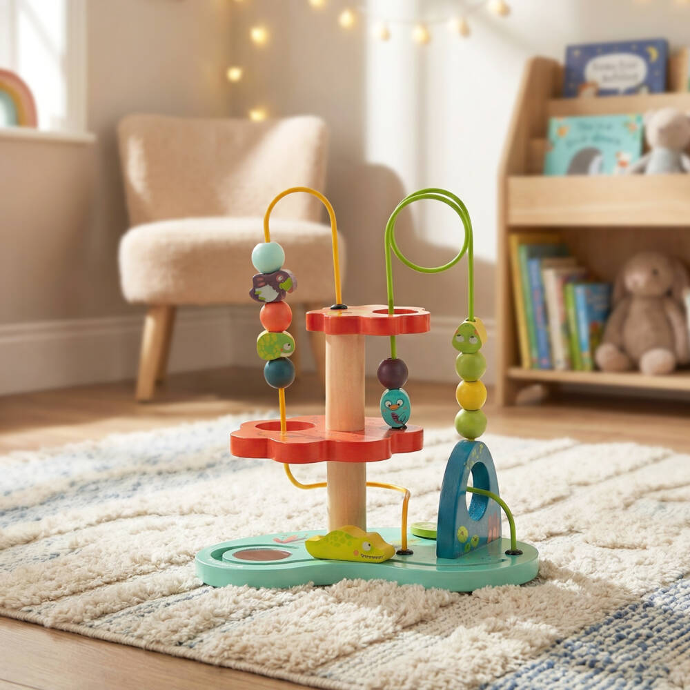 Moulin Roty-Wooden Jungle Bead Activity Toy (23cm) | Childrensalon