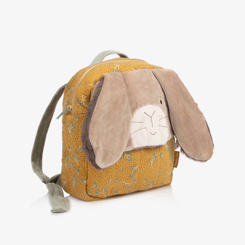 Moulin Roty-Yellow Floral Bunny Backpack (24cm) | Childrensalon
