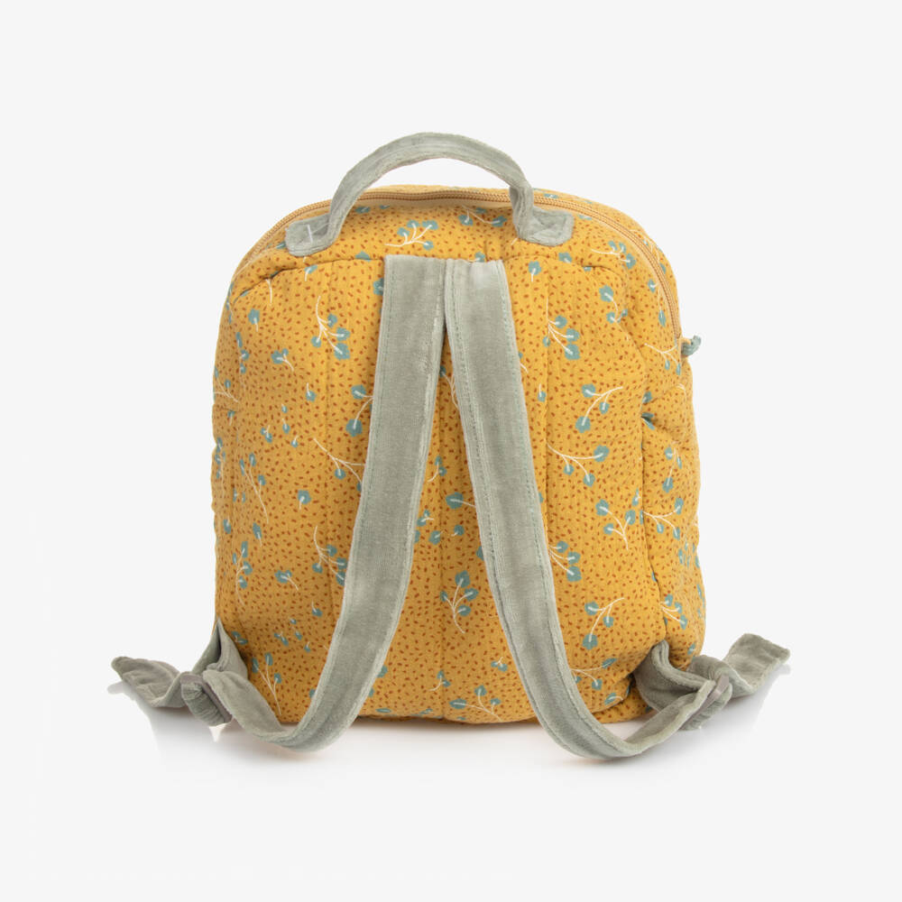 Moulin Roty-Yellow Floral Bunny Backpack (24cm) | Childrensalon